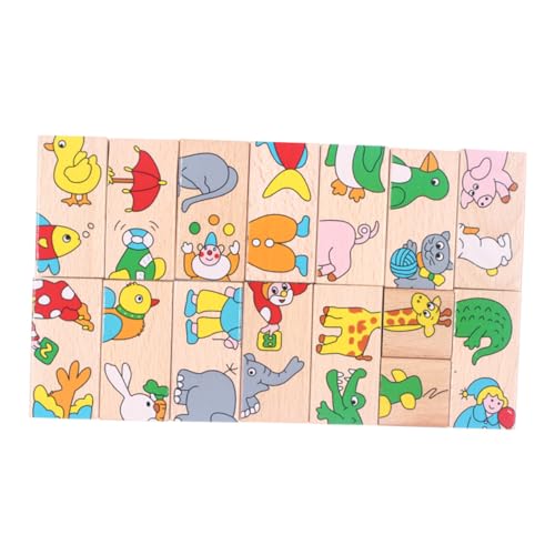 FIXOSHEE Montessori Domino Tierpuzzle Bunte Holzpuzzle für Fördert Hand Augen Koordination Kreativität und Frühe Lernentwicklung Sicher für Jungen und Mädchen von FIXOSHEE