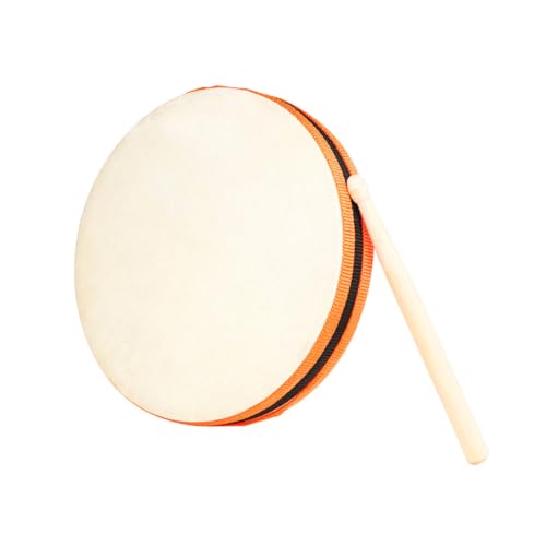 FIXOSHEE Musikalisches Handtrommel Set Ziegenleder Doppelseitig Holzrahmen Kinderspielzeug Hand Auge koordination und Früherziehung für Jungen und Mädchen Ab Jahr von FIXOSHEE
