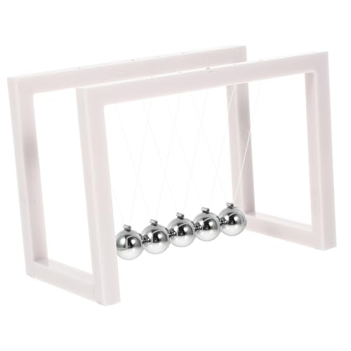 FIXOSHEE Newton Kugel Desktop Dekoration aus Acryl Weiß Kinetisches Schreibtischspielzeug Physikalisches Lernmodell für Energieerhaltung Stilvolle Home Decor Geschenkidee von FIXOSHEE