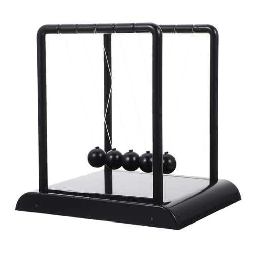 FIXOSHEE Newton Schreibtischdekoration Groß Schwarz Kinetisches Wissenschaftliches Balance Ornament für Home Office und Schule von FIXOSHEE
