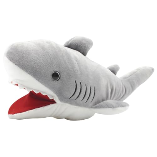 FIXOSHEE Niedliche Plüsch Handpuppe Shark Hand Puppet mit Beweglichem Mund Interaktives Frühes Lernspielzeug für Weiches Tier Handspielzeug Kreativität und Feinmotorik von FIXOSHEE