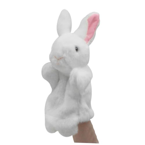 FIXOSHEE Plüsch Handpuppe Weißes Kaninchen Kuscheltier für Story Puppets Rollenspiel Eltern Junge Mädchen Interaktiv Kindergeburtstag Party Mitgebsel von FIXOSHEE