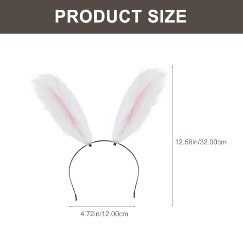 FIXOSHEE Plüsch Hasenohren Haarreif Tier Haarband Kostüm Haaraccessoire für Erwachsene und Weiches Langlebiges Stirnband mit Einzigartigem Design für Party Cosplay Fasching von FIXOSHEE