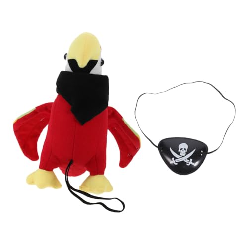 FIXOSHEE Plüsch Piratenpapagei Schultermodell mit Augenklappe und Schwarzem Halstuch Teiliges Cosplay Accessoire für Halloween Piratenkostüm Jungen FIXOSHEE Plüsch Piratenpapagei Schultermodell mit Augenklappe und Schwarzem Halstuch Teiliges Cosplay Accessoire für Halloween Piratenkostüm Jungen von FIXOSHEE