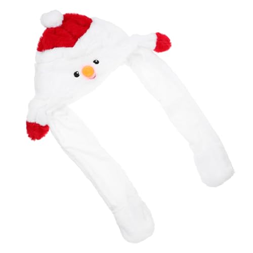 FIXOSHEE Plüsch Weihnachtsmütze mit Beweglichen Ohren Wackelohren Mütze für Erwachsene Weihnachtsfest Party Fotorequisite Festliche Kopfbedeckung Einheitsgröße von FIXOSHEE