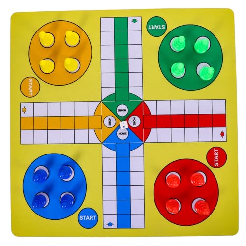 FIXOSHEE Portable Flying Chess mit Spielbrett und Figuren Leichtes Vielseitiges Reisespiel für Familie und Party Kompakt und Praktisch für Unterwegs Inklusive Mousepad spielmatte von FIXOSHEE