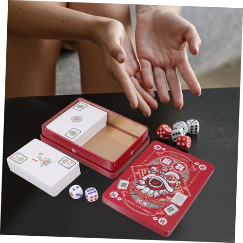 FIXOSHEE Praktisches Mahjong Kartenset Teilig Reiseversion Breites Format Langlebig Glatte Oberfläche für Party Zuhause Camping und Outdoor Spielspaß von FIXOSHEE
