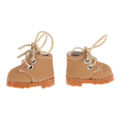 FIXOSHEE Puppenschuhe mit Verstellbaren Schnürsenkeln Kleine Dekorative Schuhe für Puppenhaus Fotoshooting und Spielzubehör Passend für Bjd Puppen Hellbraun FIXOSHEE Puppenschuhe mit Verstellbaren Schnürsenkeln Kleine Dekorative Schuhe für Puppenhaus Fotoshooting und Spielzubehör Passend für Bjd Puppen Hellbraun von FIXOSHEE