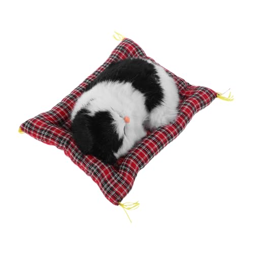 FIXOSHEE Realistische Katzenfigur mit Interaktivem Miauen Inklusive Weichem Stoffkissen Detailgetreues Kätzchen Modell für Wohnzimmer Büro Schlafzimmer als Dekoratives Spielerisches von FIXOSHEE