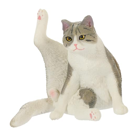 FIXOSHEE Realistische Kleine Katzenfigur aus Robustem Kunststoff Dekorative Desktop Deko Detailgetreues Katzenmodell für Wohn und Schlafzimmer für Katzenliebhaber von FIXOSHEE