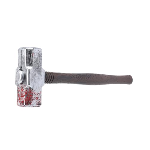FIXOSHEE Realistischer Halloween Hammer Requisit mit Stabiles Plastikspielzeug für Karneval Cosplay Bühnenauftritte und Gruselige Halloween Partys Sicher ohne Scharfe Kanten von FIXOSHEE