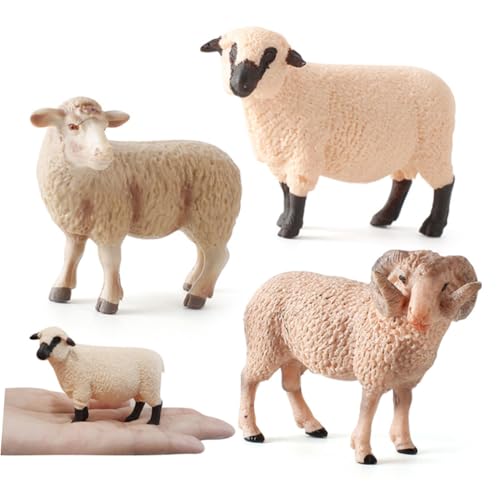 FIXOSHEE Realistisches Schaf Modell aus Sicherem Material Detailgetreue Merino Schaf Figur als Dekoration und Pädagogisches für Zuhause und Schule von FIXOSHEE