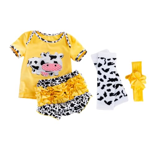 FIXOSHEE Reborn Babypuppen Kleidung Teilig aus Baumwolle Gelb Weißes Kuhmuster Kurzarm Shirt Shorts Leicht Anzuziehen Pflegeleicht Passend für Puppen FIXOSHEE Reborn Babypuppen Kleidung Teilig aus Baumwolle Gelb Weißes Kuhmuster Kurzarm Shirt Shorts Leicht Anzuziehen Pflegeleicht Passend für Puppen von FIXOSHEE