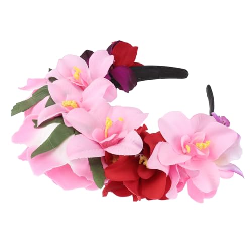 FIXOSHEE Romantisches Rosen Blumenhaarband Damen Haarreif mit Farbenfrohen Rosen für Party Cosplay Fotorequisit Stilvoller Haarschmuck für Frauen und Mädchen von FIXOSHEE