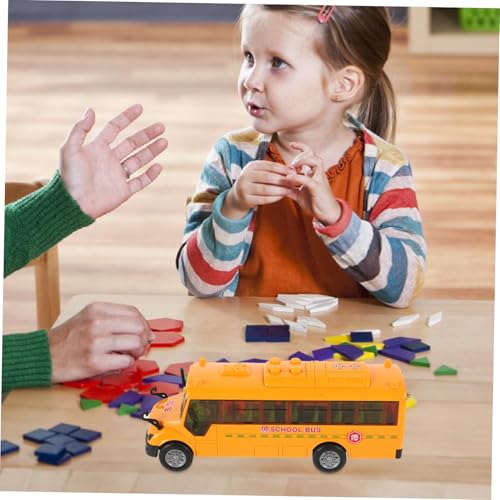 FIXOSHEE Schulbus aus Robustem Realistische Modellbusse mit Glatten Kanten Leichte Kinderfahrzeuge für Kleine Hände Trägerloser Mechanismus für Sanfte Bewegung Geeignet für Kinderzimmer von FIXOSHEE