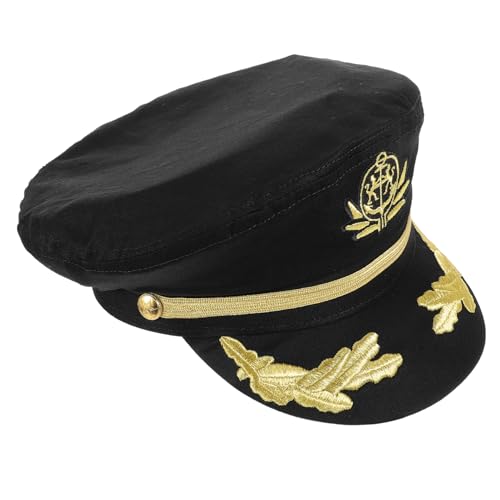 FIXOSHEE Schwarze Matrosen Mütze mit Feiner Stickerei Leichter Atmungsaktiver Kapitänshut für Cosplay Karneval Bühnenauftritte und Segelpartys Verstellbar und Komfortabel für Erwachsene FIXOSHEE Schwarze Matrosen Mütze mit Feiner Stickerei Leichter Atmungsaktiver Kapitänshut für Cosplay Karneval Bühnenauftritte und Segelpartys Verstellbar und Komfortabel für Erwachsene von FIXOSHEE