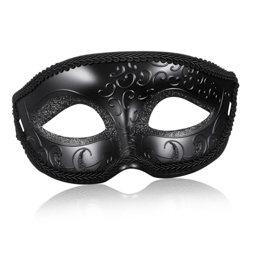 FIXOSHEE Schwarze Plastikmaske Halloween Cosplay Masquerade Ball Maskeraden Party Kostüm Accessoire für Erwachsene FIXOSHEE Schwarze Plastikmaske Halloween Cosplay Masquerade Ball Maskeraden Party Kostüm Accessoire für Erwachsene von FIXOSHEE