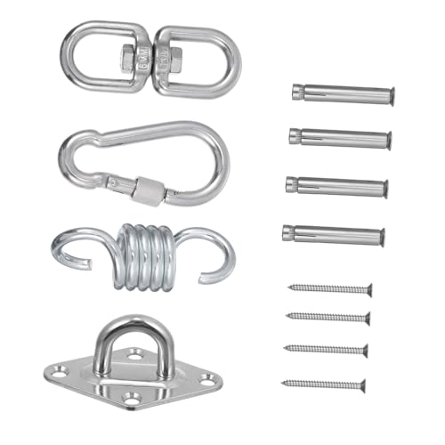 FIXOSHEE Schwerer Rostfreier Schaukelhaken mit Feder und Drehgelenk Belastbar Lb Robustes Set für Hängematten Hängesessel Holzschaukeln und Spielplätze für Innen und Außenbereich von FIXOSHEE