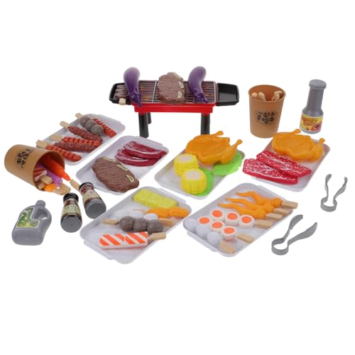 FIXOSHEE Simulation BBQ Grill Spielset für Kochspielzeug mit Realistischem Grill Vielfältigem Zubehör Sicherem für Mädchen Outdoor Rollenspiele und Fantasievolles Nachspielen von FIXOSHEE