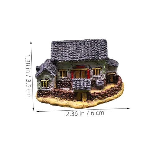 FIXOSHEE Simuliertes Miniaturhaus aus Resin Ländliches Cottage Modell Dekoratives Micro Landschaft Ornament Vielseitige Zimmer und Schreibtischdekoration Nostalgisches Vintage Haus für von FIXOSHEE