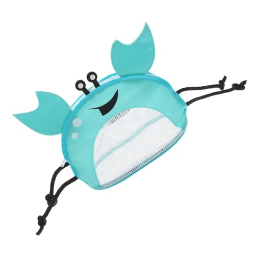 FIXOSHEE Strandtasche Krabbenform Mesh Sandspielzeug Tasche Verstellbare Reißverschluss Sichtfach für Muschelsammlung Snacks Wasserflaschen Sommerurlaub von FIXOSHEE