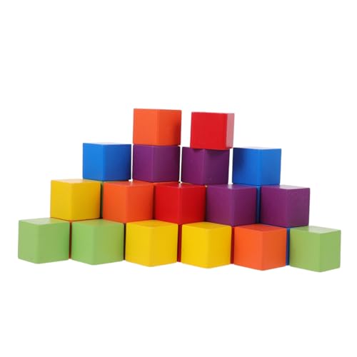 FIXOSHEE Teiliges Buntes Bausteine aus Hochwertigem Buchenholz Sicher mit Abgerundeten Kanten Leichtes Holzspielzeug für Kleinkinder Pädagogisches Konstruktionsspielzeug Intelligenz von FIXOSHEE