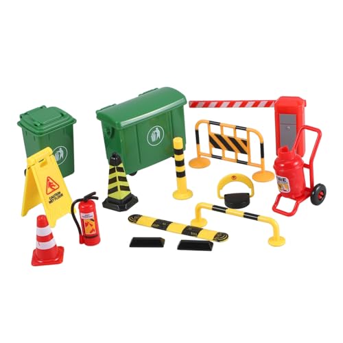 FIXOSHEE Teiliges Miniatur Verkehrszeichen Spielset mit Verkehrsbarrieren und Leitkegeln Farbenfrohes Lernspielzeug für Fördert Fantasie und Eltern Junge Mädchen Interaktion für von FIXOSHEE