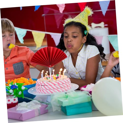 FIXOSHEE Teiliges Rote Papierfächer Cake Picks Kreative Tortendeko Cake Toppers für Geburtstagsparty Unvergessliche Fotos Sichere Papiermaterialien von FIXOSHEE