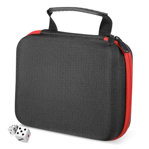 FIXOSHEE Tragbarer Würfel Organizer Beutel mit Reißverschluss Kompakte Aufbewahrungstasche mit Trennwand Würfelhalter für Brettspiele RPG Spielsteine Sicher Transportieren von FIXOSHEE