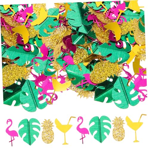 FIXOSHEE Tropisches Partykonfetti mit Flamingo Ananas Palmblättern Leichtes Reißfestes Dekoglitter für Sommer hawaiianische Strand Geburtstagstische Hochzeit Shower Vielseitiges von FIXOSHEE
