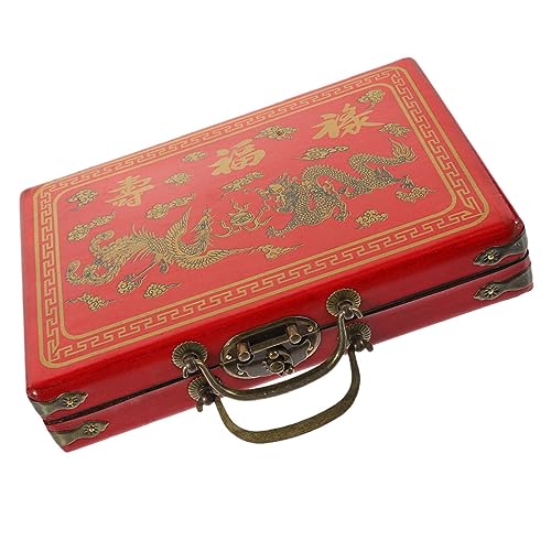 FIXOSHEE Vintage Mahjong Aufbewahrungsbox aus Holz und PU Stabile Leichte Tragetasche mit Handgriff Multifunktionale Mahjong Aufbewahrung für Zuhause als Geschenk für Reisen FIXOSHEE Vintage Mahjong Aufbewahrungsbox aus Holz und PU Stabile Leichte Tragetasche mit Handgriff Multifunktionale Mahjong Aufbewahrung für Zuhause als Geschenk für Reisen von FIXOSHEE