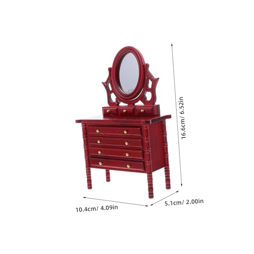 FIXOSHEE Vintage Puppenhaus Möbel für Mädchen Stabiles Elegantes Miniatur-Dressing Table Zubehör für Puppenhaus Schlafzimmer von FIXOSHEE
