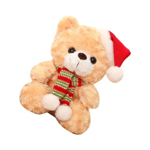 FIXOSHEE Weicher Weihnachts Plüschbär Hellbraun Festliche Deko Kuscheliges Xmas für Jungen Mädchen Frauen von FIXOSHEE