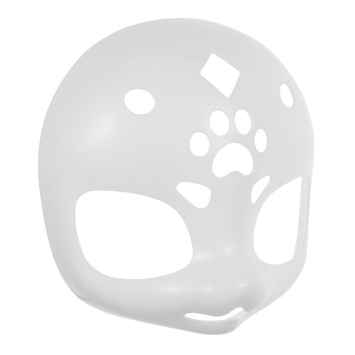 FIXOSHEE Weiße Fursuit Head Base Unbemalte DIY Animal Mask für Cosplay Halloween Karneval Party Blanke Kawaii Kostümmaske Pelzige Kunststoff Tierkopf Basis für Kreative Verkleidungen von FIXOSHEE