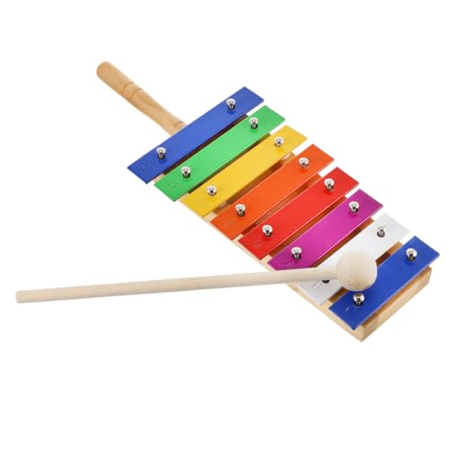 FIXOSHEE Xylophon aus Holz mit Bunten Aluminiumplatten Stabiles Percussion Musikinstrument Fördert Musikalische Früherziehung und Farberkennung Lernspielzeug für Kleinkinder von FIXOSHEE
