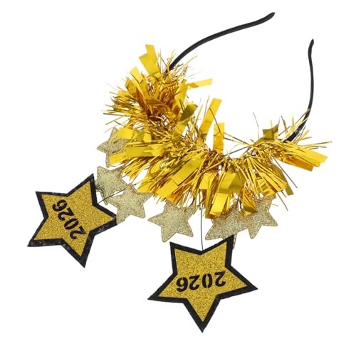 FIXOSHEE Year Party Haarband aus Robustem Goldenen Sternen Festliches Party Accessoire für Silvester Kostüm und Foto Requisiten Langlebig und Auffällig von FIXOSHEE