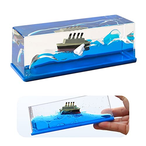 FIYSON Flüssigkeitsdriftflasche Für Kreuzfahrtschiffe - Never Sink Titanic Kreuzfahrtschiff, One Piece–Tausend Sunny Schiff Collection, Black Pearl Drift Schiffs für Tisch und Auto Dekoration (Stil 3) von FIYSON