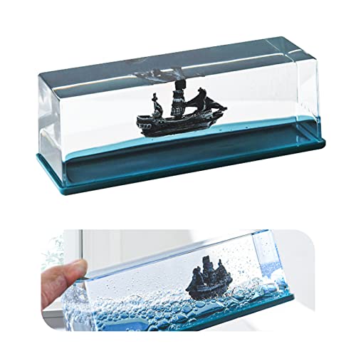FIYSON Flüssigkeitsdriftflasche Für Kreuzfahrtschiffe - Never Sink Titanic Kreuzfahrtschiff, One Piece–Tausend Sunny Schiff Collection, Black Pearl Drift Schiffs für Tisch und Auto Dekoration (Stil 1) von FIYSON