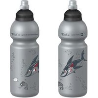 FIZZII 600 ml Trinkflasche: Silber, Drehtrinkverschluß: Schwarz-Silber, Design: Shark FIZZII 600 ml Trinkflasche: Silber, Drehtrinkverschluß: Schwarz-Silber, Design: Shark von FIZZII