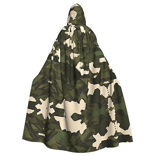 FInpan Armee-Camouflage-Poncho, Halloween-Kapuzenumhang, Damen, Herren, Halloween, Verkleidung, Party, Cosplay-Kostüme von FInpan