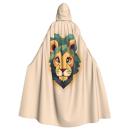 FInpan Cartoon-Löwen-Poncho, Halloween-Kapuzenumhang, für Damen und Herren, Halloween, Verkleidungsparty, Cosplay-Kostüme von FInpan