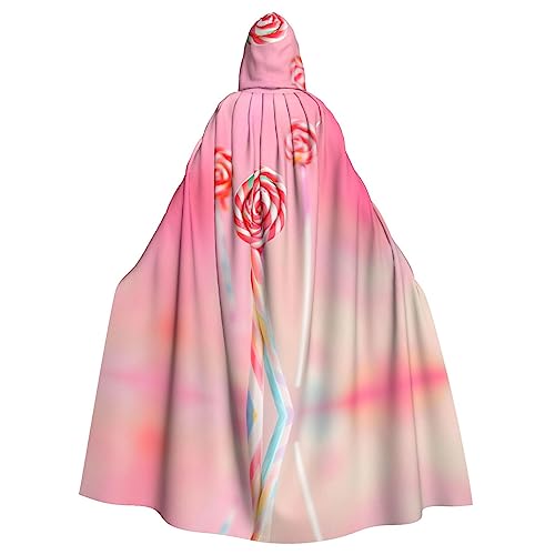 FInpan Farbenfroher Lutscher-Poncho, Halloween-Kapuzenumhang, für Damen, Herren, Halloween, Verkleidung, Party, Cosplay-Kostüme von FInpan