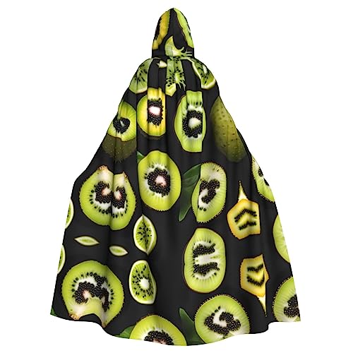FInpan Grüner Kiwi-Poncho, Halloween-Kapuzenumhang, für Damen und Herren, Halloween, Party, Cosplay-Kostüme von FInpan