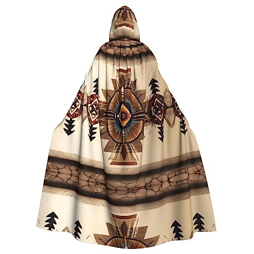 FInpan Indianer-Malerei-Poncho, Halloween-Kapuzenumhang, für Damen und Herren, Halloween, Kostüme, Party, Cosplay FInpan Indianer-Malerei-Poncho, Halloween-Kapuzenumhang, für Damen und Herren, Halloween, Kostüme, Party, Cosplay von FInpan