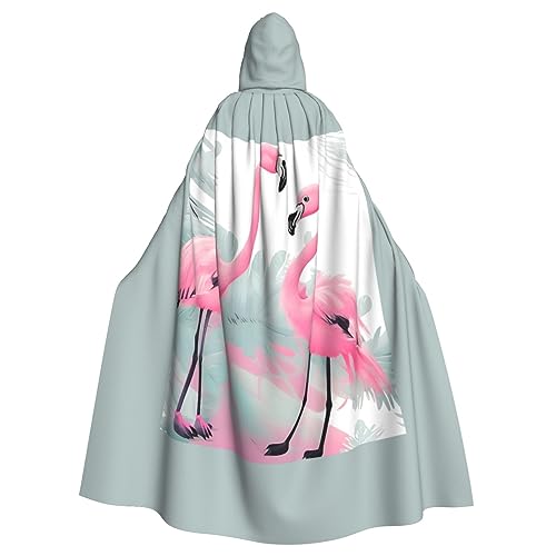 FInpan Pinker Flamingo-Poncho, Halloween-Kapuzenumhang, Damen, Herren, Halloween, Verkleidung, Party, Cosplay-Kostüme von FInpan