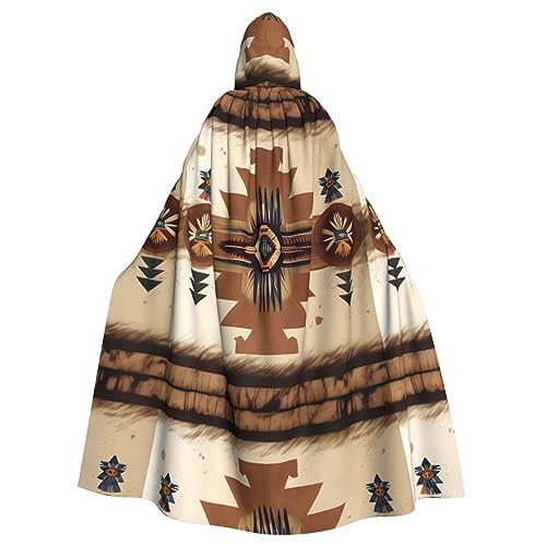 FInpan Poncho mit Indianer-Muster, Halloween-Kapuzenumhang, für Damen, Herren, Halloween, Verkleidung, Party, Cosplay-Kostüme von FInpan