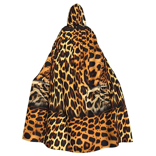 FInpan Poncho mit Streifen auf Leoparden, Halloween-Kapuzenumhang, Damen, Herren, Halloween, Verkleidung, Party, Cosplay-Kostüme von FInpan