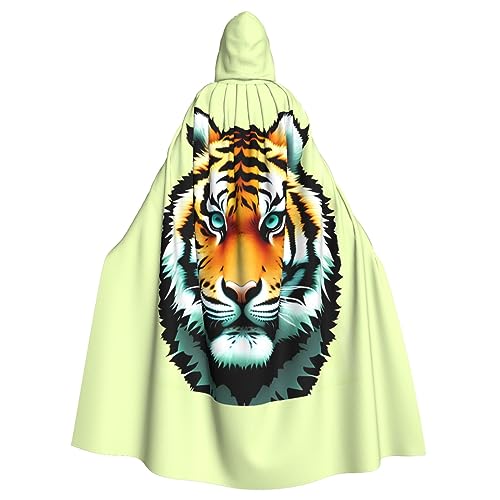 FInpan Poncho mit kleinem Tigerkopf, Halloween-Kapuzenumhang, für Damen und Herren, Halloween, Verkleidungsparty, Cosplay-Kostüme von FInpan