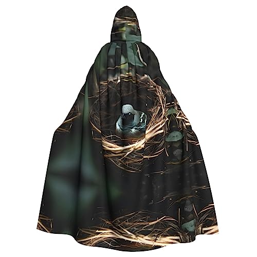 FInpan Poncho mit kleinem Vogelnest, Halloween-Kapuzenumhang, für Damen und Herren, Halloween, Verkleidungsparty, Cosplay-Kostüme von FInpan