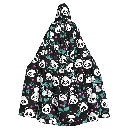 FInpan Poncho mit süßem Panda-Gesicht, Halloween-Kapuzenumhang, für Damen und Herren, Halloween, Verkleidungsparty, Cosplay-Kostüme von FInpan